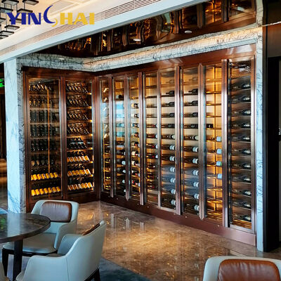 quality  Customized Stainless Steel Wine Rack High Gloss Stainless Steel Wine Cabinet Constant Temperature factory