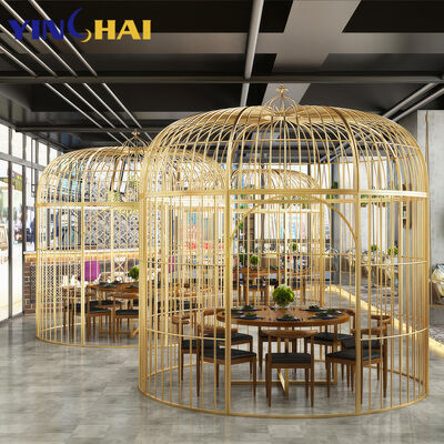 quality  Polished Custom Stainless Steel Products Decoration Birdcage Booth For Hotel factory