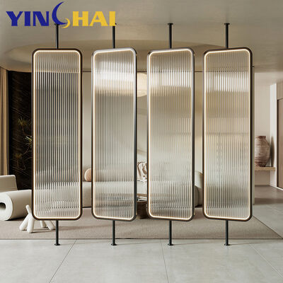 quality  Customized Stainless Steel Screen Partition Rotatable Metal Room Divider Panels For Living Room factory