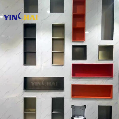 quality  Mirror Stainless Steel Niche Wall Decor 2mm Board Metal Shower Niche For Hotel Bathroom factory