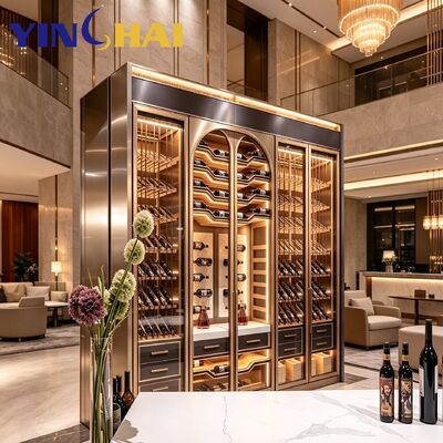 quality  Arched Stainless Steel Constant Temperature Wine Cabinet APP Control factory