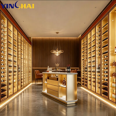 quality  Wine Cellar Cabinet Stainless steel Grain Glass Door Built-in Cooler Unit factory