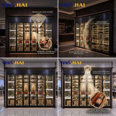 Quality  Dark Purple Bronze Stainless Steel Constant Temperature Wine Cabinet With LED Display factory