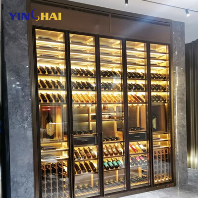 Constant Temperature Stainless Steel Wine Cabinet Luxury Wine Cabinet For Bars And Living Rooms