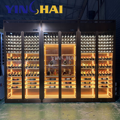 Adjustable Thermostat Stainless Steel Wine Cabinet Commercial And Home Bar Luxury Wine Cabinet