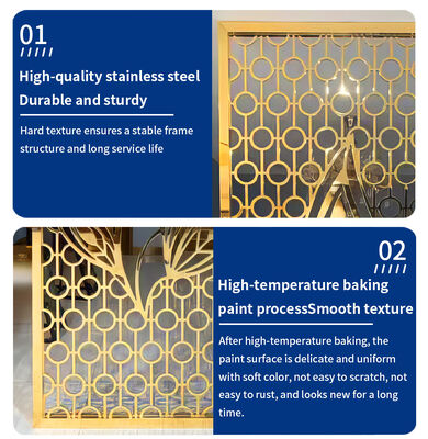 Hotel Entrance Partition Stainless Steel Metal Room Divider for Multifunctional Design
