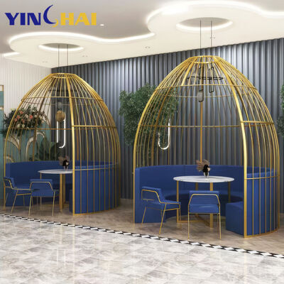 Recreation Area Stainless Steel Gold Divider Modern Semicircle Birdcage-Shaped Screens for Customized Steel Products