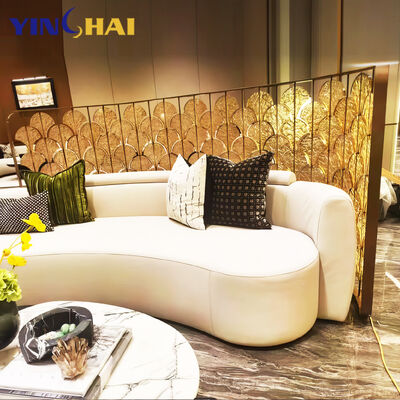 Aesthetic Theme High Gloss Glass Room Divider for Living Room Restaurant Partition Stainless Steel Engineering Project