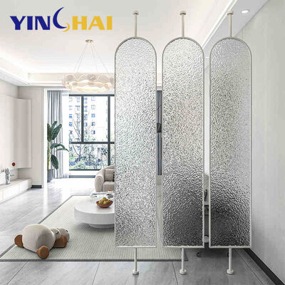 Disassembly Simple Modern Glass Room Divider Rotating Stainless Steel Swivel Room Dividers for Living Rooms Metal Wall Divider