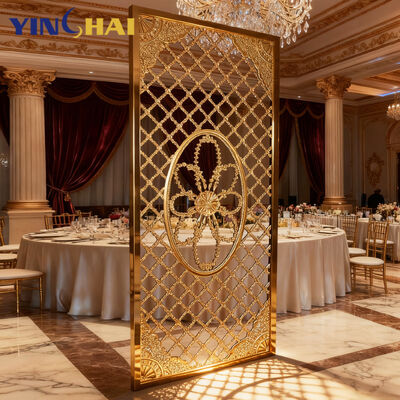 Modern Style Customized Design Gold Metal Room Divider for Living Room Decorations Separator Stainless Steel Metal Partition Screen Panel