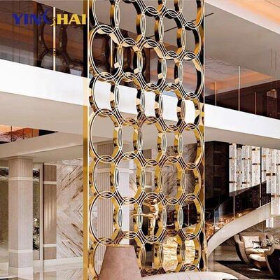 Stainless Room Cut Frame Divider Wall for Hotel Living Room Project Partitions Luxury Gold Metal Screen Room Divider