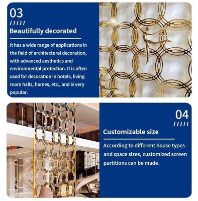 Stainless Room Cut Frame Divider Wall for Hotel Living Room Project Partitions Luxury Gold Metal Screen Room Divider