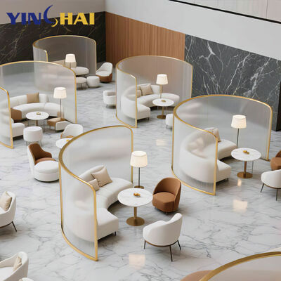 Art Theme Metal Partition for Restaurant Coffee Shop Project CNC Cutting Gold Glass and Stainless Steel Partition Screen