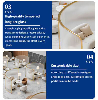 Art Theme Metal Partition for Restaurant Coffee Shop Project CNC Cutting Gold Glass and Stainless Steel Partition Screen