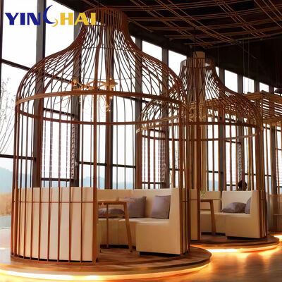 Modern Design Large Screens Room Dividers for Living Room Restaurant Recreation Area Stainless Steel Metal Partition