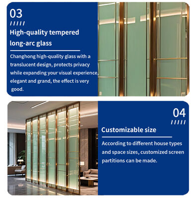 OEM Laser Cut Screen Floor to Ceiling Glass Room Divider Luxury Stainless Steel Gold Divider Wall Hotel Living Room Divider