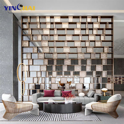 Stainless Steel Metal Screen Partition for Hotel Restaurant Lobby Living Room Cutting Method and Disassembly Function