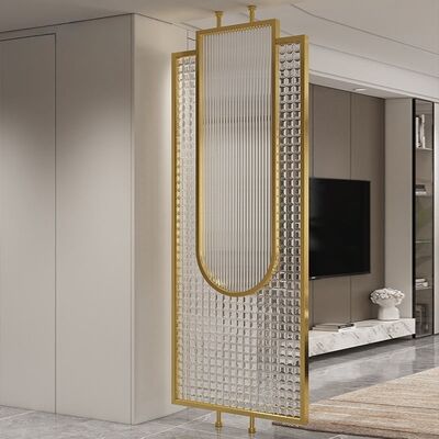 Cutting Fabricating Method Modern Luxury Mirror Indoor Room Divider with Stainless Steel Metal Screens Glass Partition
