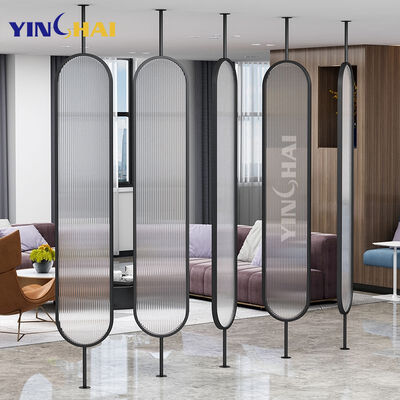 Customized Design Living Room Wall Divider 3D Wall Decor Panel Stainless Steel Screen Partition Glass with 3 Leaves