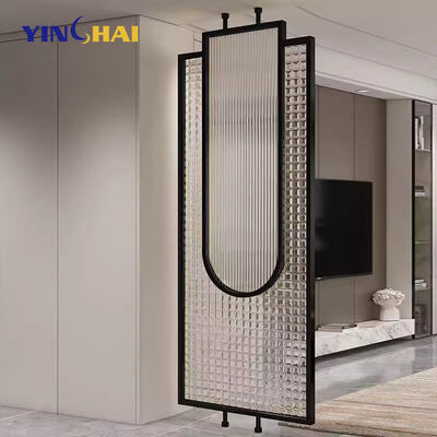 Cutting Fabricating Method Modern Luxury Mirror Indoor Room Divider with Stainless Steel Metal Screens Glass Partition