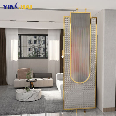 Cutting Fabricating Method Modern Luxury Mirror Indoor Room Divider with Stainless Steel Metal Screens Glass Partition