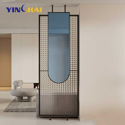 Cutting Fabricating Method Modern Luxury Mirror Indoor Room Divider with Stainless Steel Metal Screens Glass Partition