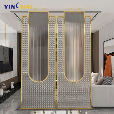 Cutting Fabricating Method Modern Luxury Mirror Indoor Room Divider with Stainless Steel Metal Screens Glass Partition