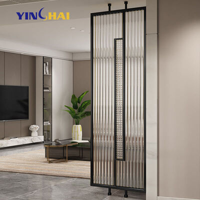 Cutting Fabricating Method Modern Luxury Mirror Indoor Room Divider with Stainless Steel Metal Screens Glass Partition