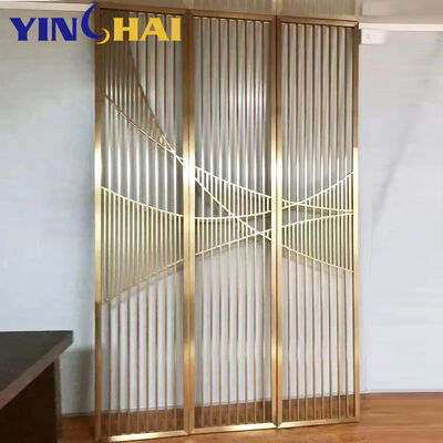 Christmas Special Laser Cutting Living Room Dividers Metal Wall Divider Stainless Steel Partitions Art Deco Salon Divider Gold