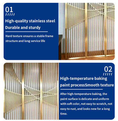 Christmas Special Laser Cutting Living Room Dividers Metal Wall Divider Stainless Steel Partitions Art Deco Salon Divider Gold