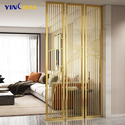 Christmas Special Laser Cutting Living Room Dividers Metal Wall Divider Stainless Steel Partitions Art Deco Salon Divider Gold