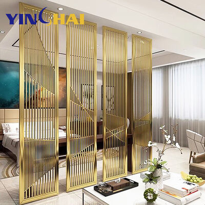 Christmas Special Laser Cutting Living Room Dividers Metal Wall Divider Stainless Steel Partitions Art Deco Salon Divider Gold