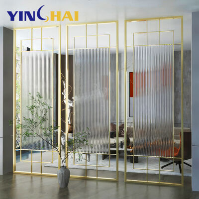 Decorative Glass Screen Room Divider Corrosion Proof For Living Room And Home