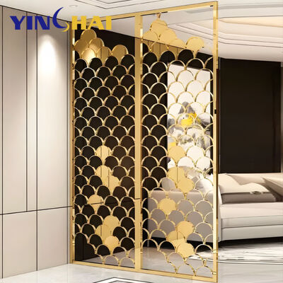 Fashionable Gold Metal Room Divider Long Lasting For Living Room Separation