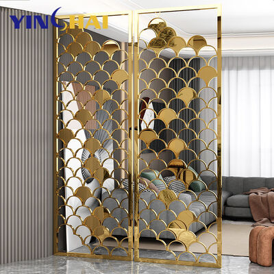 Fashionable Gold Metal Room Divider Long Lasting For Living Room Separation