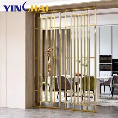 Fashionable Gold Metal Room Divider Long Lasting For Living Room Separation