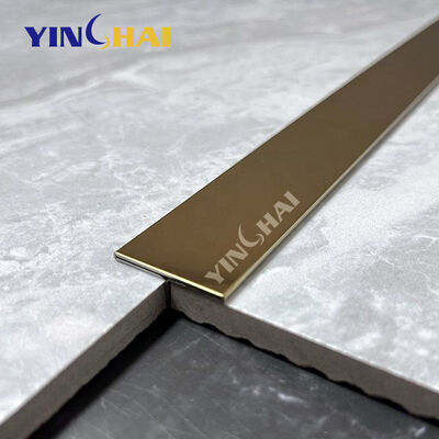 T Profile Stainless Steel Trim Strips 3.00mm Thickness Metal Tile Edging Trim Customized Shape