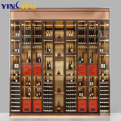 Modern Stainless Steel Bar Wine Storage Cabinet  Display For Living Room