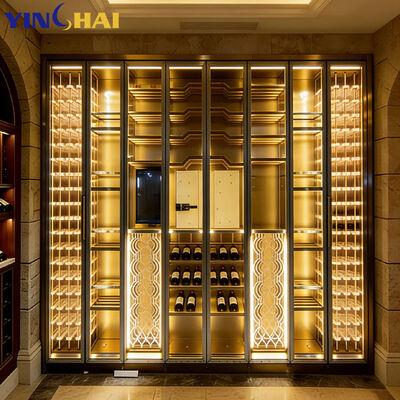 Factory Made Metal And Glass Door Bar Cabinet Restaurant Wine Display Cabinet