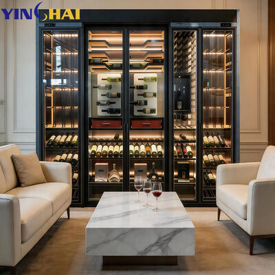 Factory Made Metal And Glass Door Bar Cabinet Restaurant Wine Display Cabinet