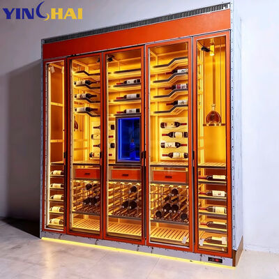Modern Industrial Metal Red Wine Storage Lockers Cabinet With Doors