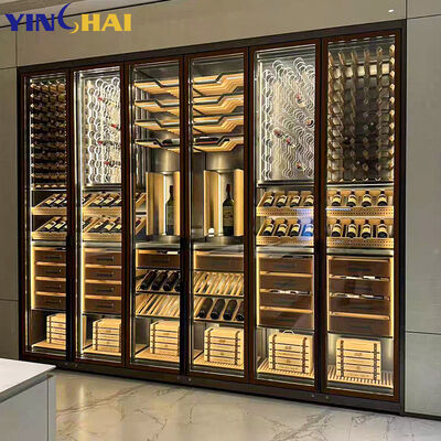 High Quality Custom Stainless Steel Wine Closet Built In Wine Fridge Cabinet