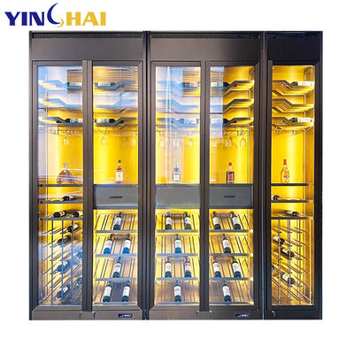 Oem Freestanding Double Door Wine Fridge Climate Controlled Wine Cabinet