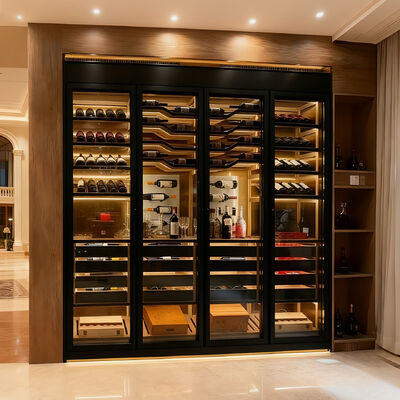 Custom Design Dual Zone Chiller Wine Storage Cabinets Temperature Controlled