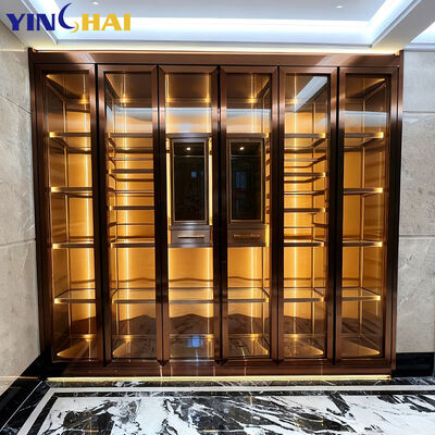 Modern LED Lighted Wine Cabinet Tall Glass Door Liquor Storage for Living Room