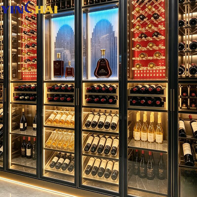 Luxury Glass Wine Display Cabinet with LED Light for Living Room Home Bar