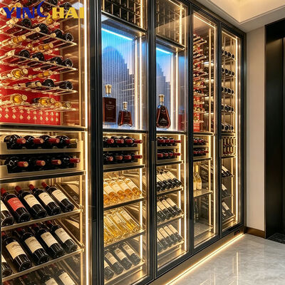 Luxury Glass Wine Display Cabinet with LED Light for Living Room Home Bar