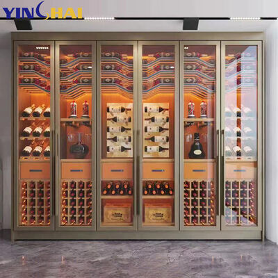 Modern Large capacity Wine Cabinet Freestanding Glass Door Liquor Rack for Home Use