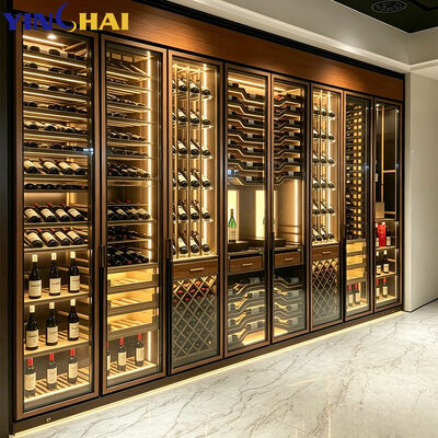 Dual Temp Zone Wine Display Custom Dimension Large Capacity Home Wine Cellar Cabinet