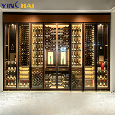 Dual Temp Zone Wine Display Custom Dimension Large Capacity Home Wine Cellar Cabinet